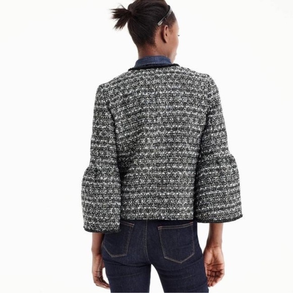 J. Crew Lady Day Sequin Tweed Bell Sleeve Jacket Blazer - Picture 2 of 7